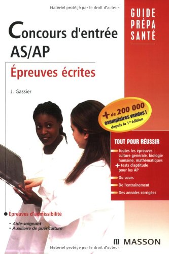 Beispielbild fr Concours d'entre AS/AP : Epreuves crites zum Verkauf von Tamery