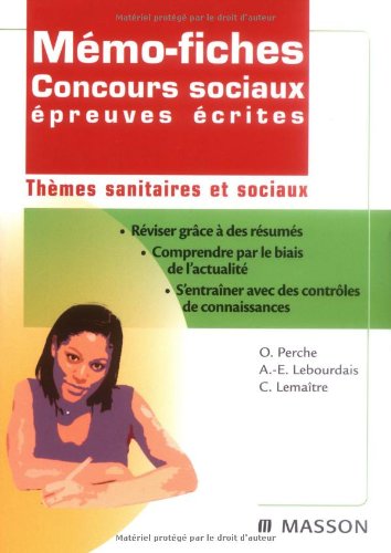 Beispielbild fr Mmo-fiches concours sociaux preuve crite - Thmes sanitaires et sociaux zum Verkauf von Ammareal