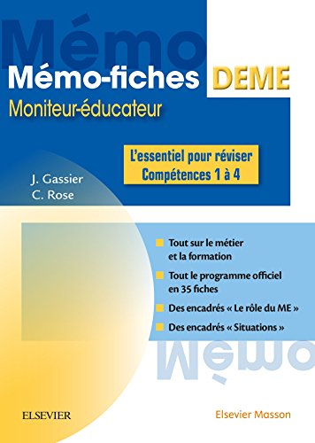 Beispielbild fr Mmo-Fiches DEME. Moniteur-Educateur: L'essentiel pour rviser - Comptences 1  4 zum Verkauf von medimops