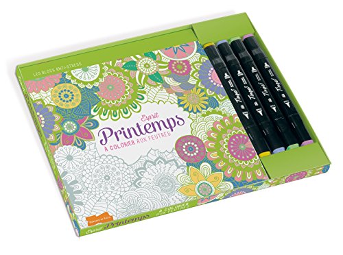 9782295003744: Esprit printemps  colorier aux feutres: Avec 4 feutres pinceaux (Coloriages)