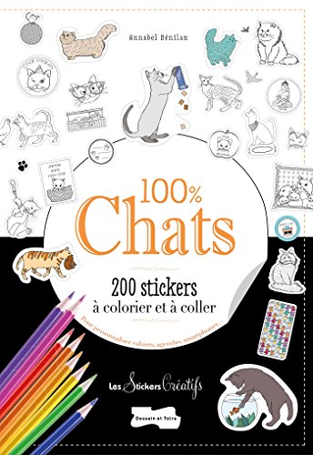 Beispielbild fr 200 stickers  colorier 100 % chats zum Verkauf von Buchpark