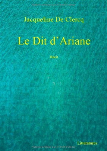 Beispielbild fr Dit d'Ariane Recit zum Verkauf von medimops