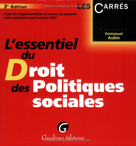 Imagen de archivo de L'essentiel du Droit des Politiques sociales a la venta por Ammareal