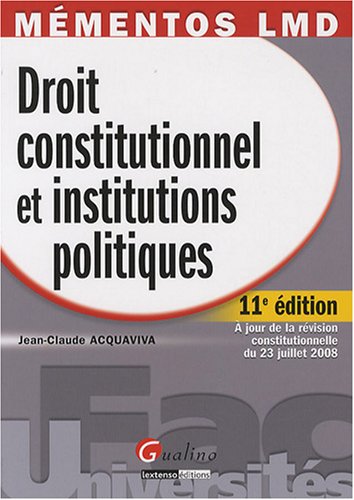 9782297010436: Droit constitutionnel et institutions politiques