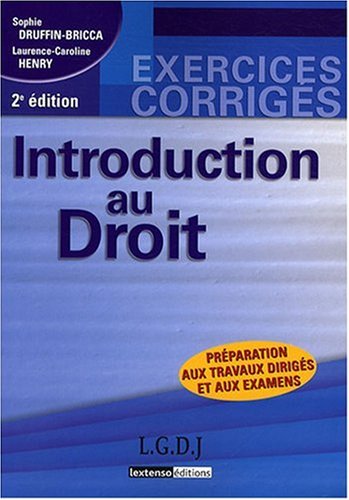 Stock image for Introduction au droit : Prparation aux travaux dirigs et aux examens for sale by medimops