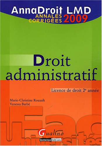 Imagen de archivo de Droit administratif : Annales corriges a la venta por medimops