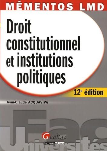 9782297011624: Droit constitutionnel et institutions politiques