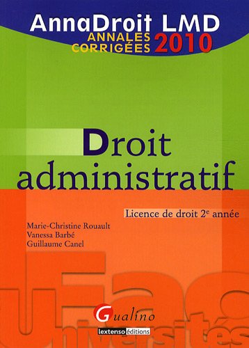 Imagen de archivo de Droit administratif : Annales corriges a la venta por medimops