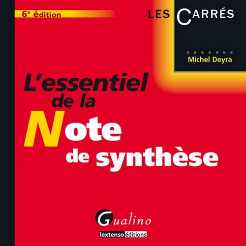 Imagen de archivo de L'essentiel de la note de synthse a la venta por medimops