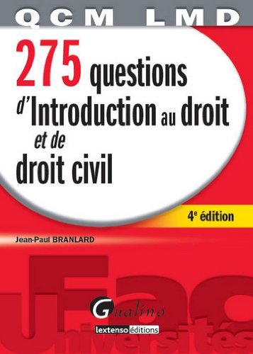 Beispielbild fr 275 questions d'introduction au droit et de droit civil zum Verkauf von Ammareal