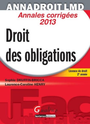 Stock image for Droit des obligations : Annales corriges 2013 for sale by medimops