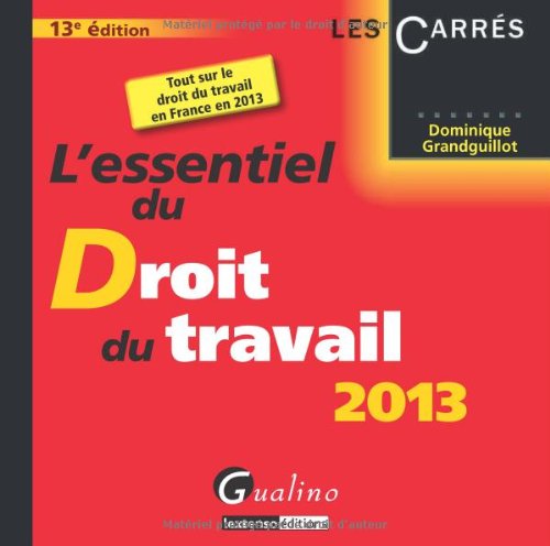 Stock image for L'essentiel du droit du travail 2013 for sale by medimops