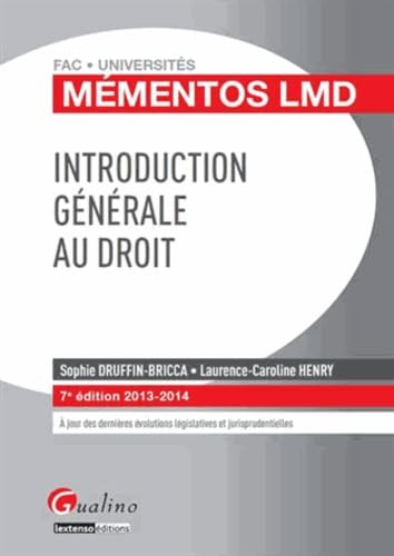 Stock image for Mmentos LMD - Introduction gnrale au droit 2013-2014 for sale by Ammareal