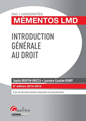 Stock image for Introduction Generale au Droit, Huitime ed for sale by medimops