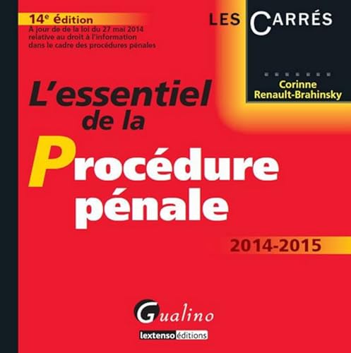 Stock image for L'essentiel de la procdure pnale 2014-2015 for sale by medimops