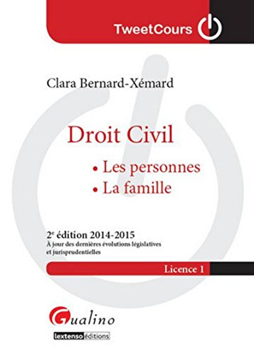 Beispielbild fr Droit civil - Les personnes, la famille, 2me Ed. zum Verkauf von Ammareal