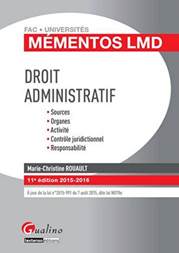 Stock image for Mmentos LMD - Droit administratif 2015-2016, 11me Ed. for sale by Ammareal