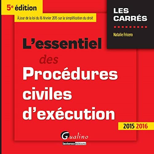 Stock image for L'Essentiel des procdures civiles d'excution 2015-2016, 5me Ed. for sale by Ammareal