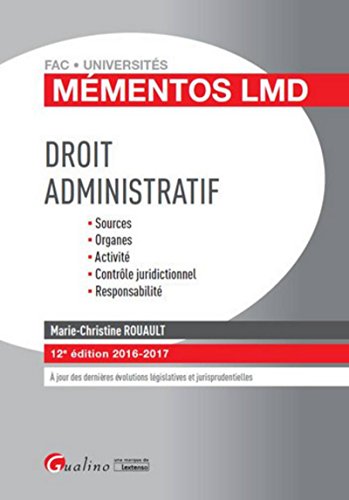 Imagen de archivo de Mmentos LMD - Droit administratif 2016-2017, 12me Ed. a la venta por Ammareal