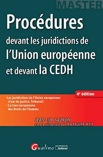 Imagen de archivo de Procdures devant les juridictions de l Union europenne et devant la CEDH a la venta por medimops