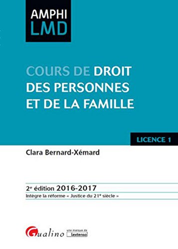Stock image for Cours de droit des personnes et de la famille 2016-2017 for sale by medimops