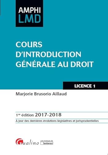 Beispielbild fr Cours d'introduction gnrale au droit zum Verkauf von Ammareal