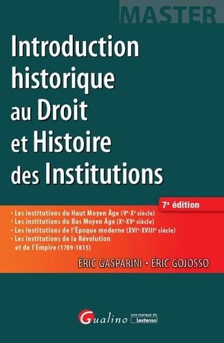 Stock image for Introduction historique au Droit et Histoire des Institutions for sale by medimops