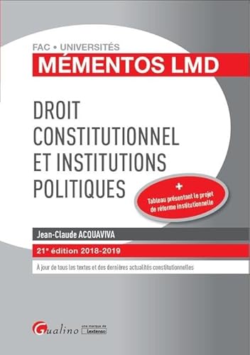 Beispielbild fr Droit constitutionnel et institutions politiques zum Verkauf von Ammareal