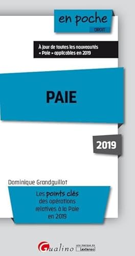 Stock image for PAIE 2019: LES POINTS CLES DES OPERATIONS RELATIVES A LA PAIE EN 2019 Grandguillot, Dominique for sale by BIBLIO-NET