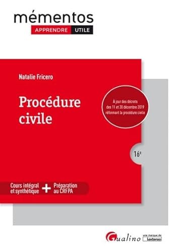 Stock image for Procdure civile: Intgre les dispositions du dcret du 11 dcembre 2019 rformant la procdure civile (2020) for sale by Ammareal