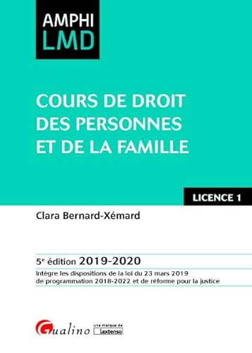 9782297074421: Cours de Droit des Personnes et de la Famille - Integre les Dispositions de la Loi du 23mars 2019 de (Amphi LMD)