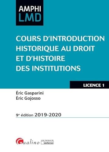 Beispielbild fr Cours d'introduction historique au droit et histoire des institutions zum Verkauf von Ammareal