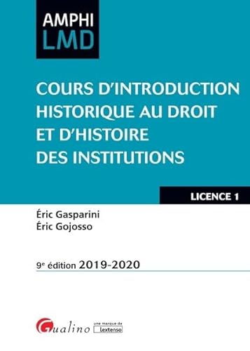 Stock image for Cours d'introduction historique au droit et histoire des institutions for sale by Ammareal