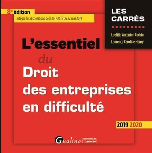 Imagen de archivo de L'essentiel du droit des entreprises en difficult a la venta por Ammareal