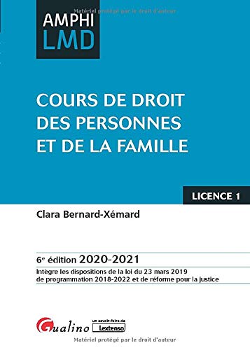 Stock image for Cours de droit des personnes et de la famille for sale by Ammareal