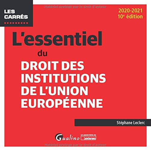 9782297092241: L'essentiel du droit des institutions de l'Union europenne (2020-2021)