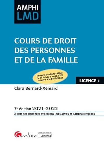 Beispielbild fr Cours de droit des personnes et de la famille zum Verkauf von Ammareal