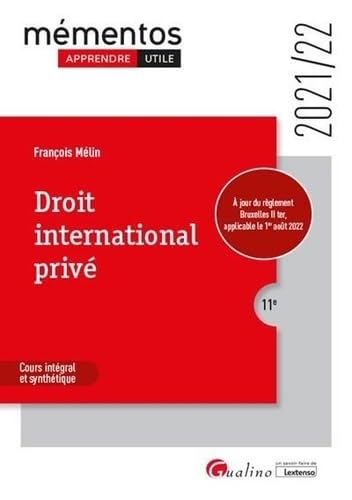 Stock image for Droit international priv:  jour du rglement Bruxelles II ter, applicable le 1er aot 2022 (2021-2022) for sale by Ammareal