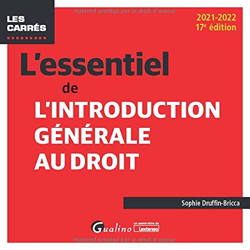 Stock image for L'essentiel de l'introduction gnrale au droit: Une nouvelle dition  jour pour la rentre universitaire de 2021 for sale by Ammareal