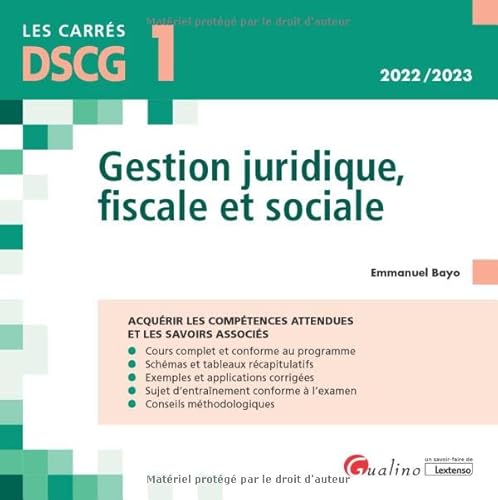 Stock image for DSCG 1 - Gestion juridique, fiscale et sociale: Acqurir les comptences attendues et les savoirs associs for sale by Ammareal