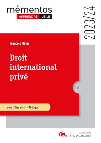 Stock image for Droit international priv (2023-2024) [Broch] Mlin, Franois for sale by BIBLIO-NET