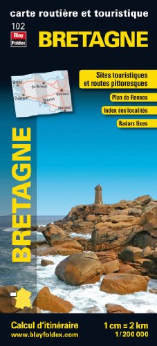 Imagen de archivo de Bretagne, carte rgionale, routire et touristique a la venta por Ammareal