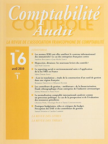 Beispielbild fr Revue Comptabilite Controle Audit T16 Vol 1 zum Verkauf von medimops