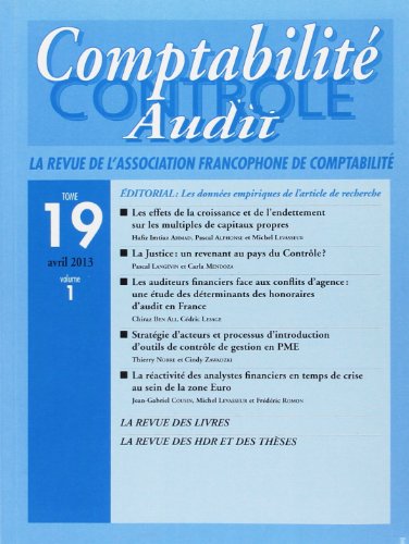 Beispielbild fr Revue comptabilit contrle audit vol 19 T1 zum Verkauf von Buchpark