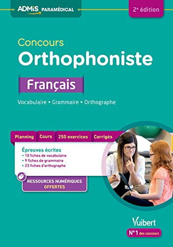 9782311201826: Concours orthophoniste franais: Vocabulaire, grammaire, orthographe (Admis Paramdical)