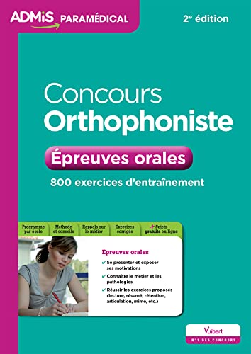 Beispielbild fr Concours Orthophoniste - preuves orales - 800 exercices d'entranement zum Verkauf von medimops