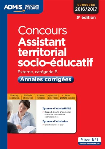 Beispielbild fr Concours Assistant territorial socio-ducatif - Catgorie B - Annales corriges: Concours 2016-2017 zum Verkauf von Ammareal