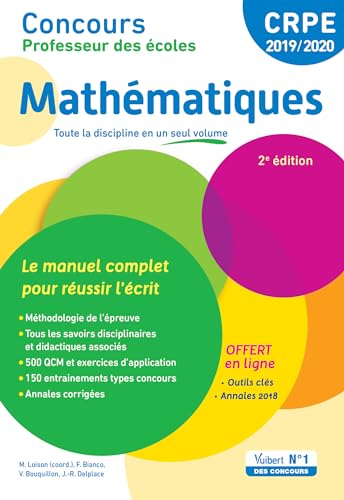 Beispielbild fr Concours Professeur des coles - Mathmatiques - Le manuel complet pour russir l'crit - CRPE 2019-2020 zum Verkauf von Ammareal