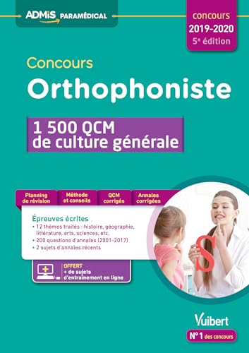 Beispielbild fr Concours Orthophoniste - 1500 QCM de culture gnrale - Concours 2018-2019 zum Verkauf von medimops