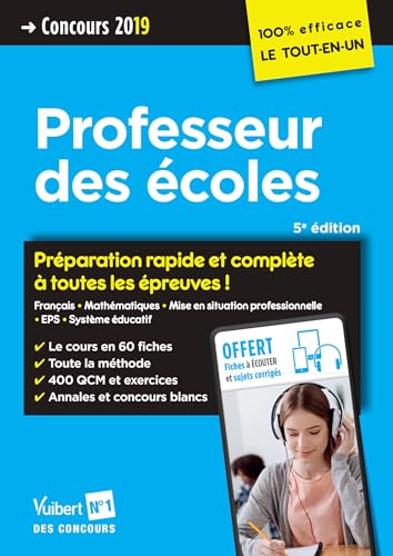 Beispielbild fr Concours Professeur des coles (CRPE) 2019 - Prparation rapide et complte  toutes les preuves avec 8 fiches  couter offertes - 100 % e zum Verkauf von Ammareal